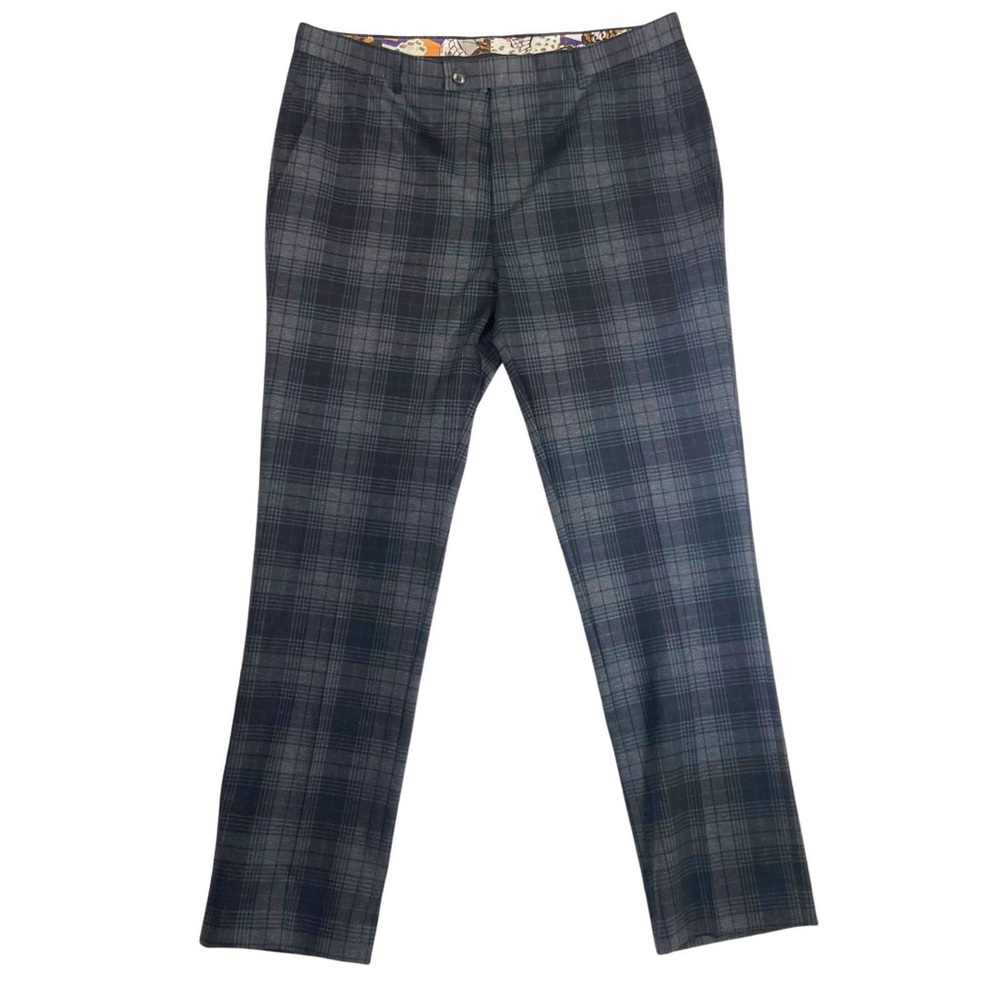 Paisley and Gray Men’s Dress Slim Fit Pants 36W 32L Gray Checkered NWT